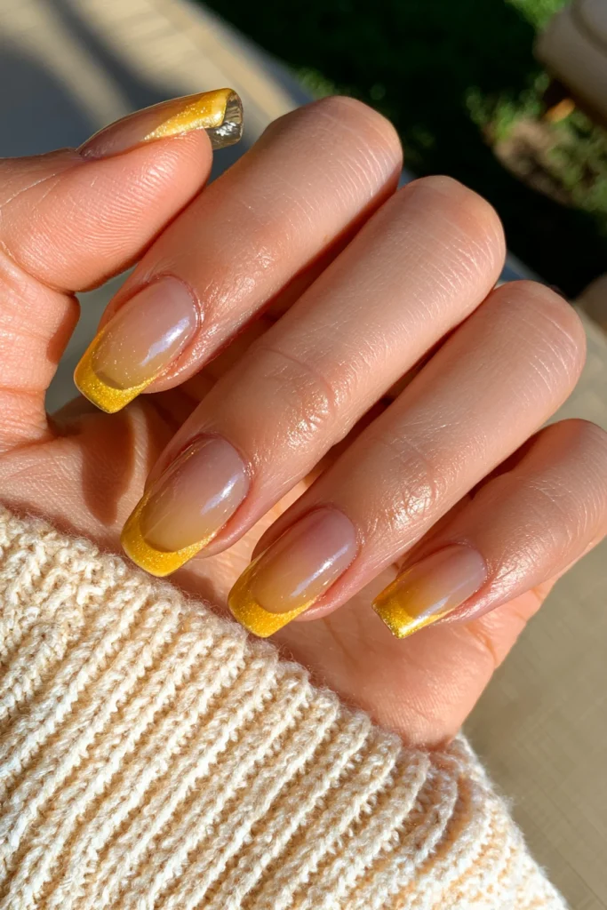 12 Yellow French Tip Nails Ideas 7 Yellow Ombre French Tips