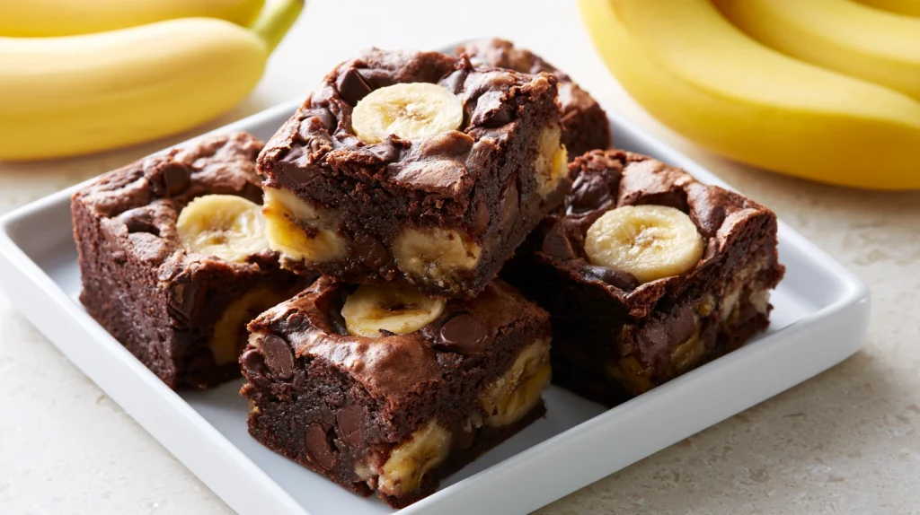 Banana Brownies Recipe - Easy Fudgy Chocolate Dessert 10 Banana Brownies