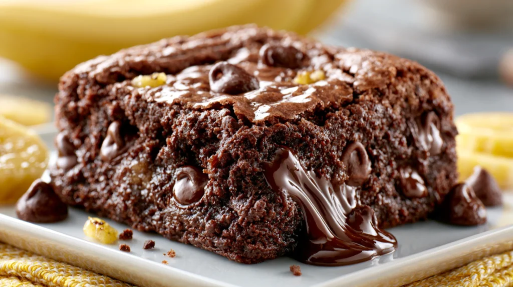 Banana Brownies Recipe - Easy Fudgy Chocolate Dessert 2 Banana Brownies