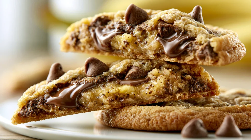 Banana Chocolate Chip Cookies Recipe - Soft and Easy 2 Banana Chocolate Chip Cookies