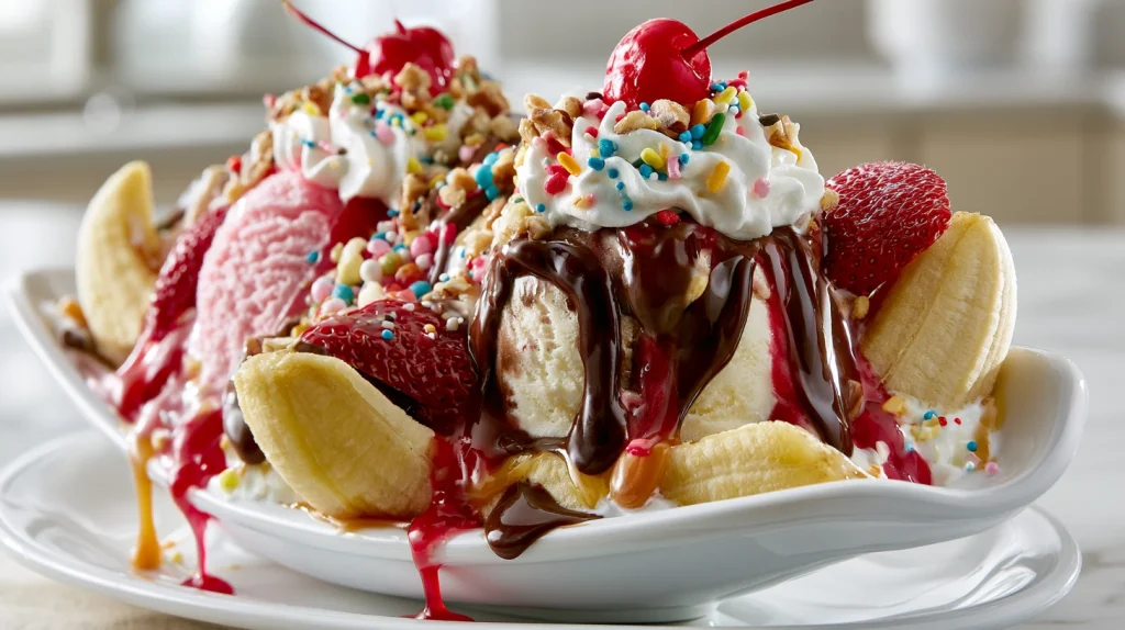 Best Classic Banana Split Recipe with Ice Cream & Toppings 10 Banana Split
