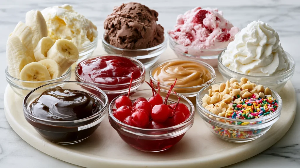 Best Classic Banana Split Recipe with Ice Cream & Toppings 3 Banana Split