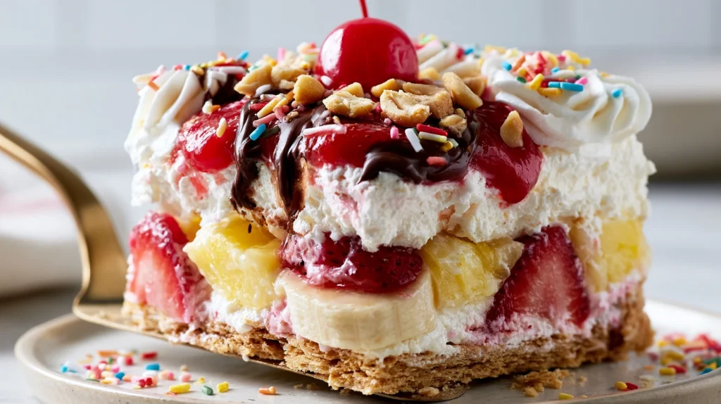 Special Banana Split Cake - Easy No Bake Dessert Recipe 2 Banana Split Cake