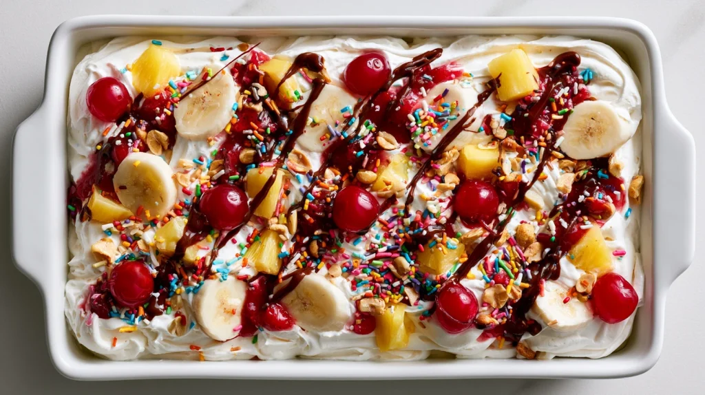 Special Banana Split Cake - Easy No Bake Dessert Recipe 12 Banana Split Cake