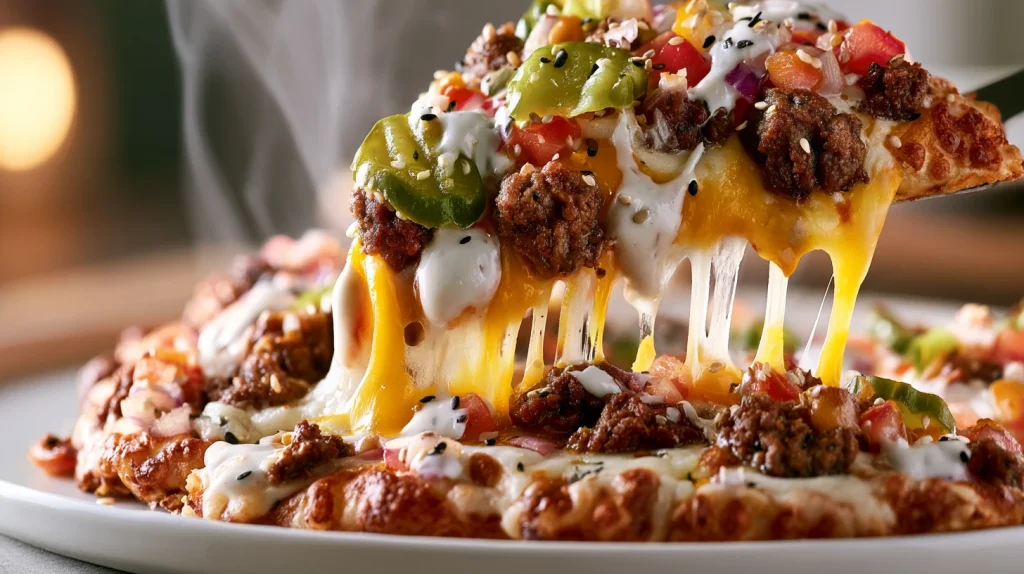 Cheeseburger Pizza - Easy & Cheesy Homemade Pizza Recipe 2 Cheeseburger Pizza