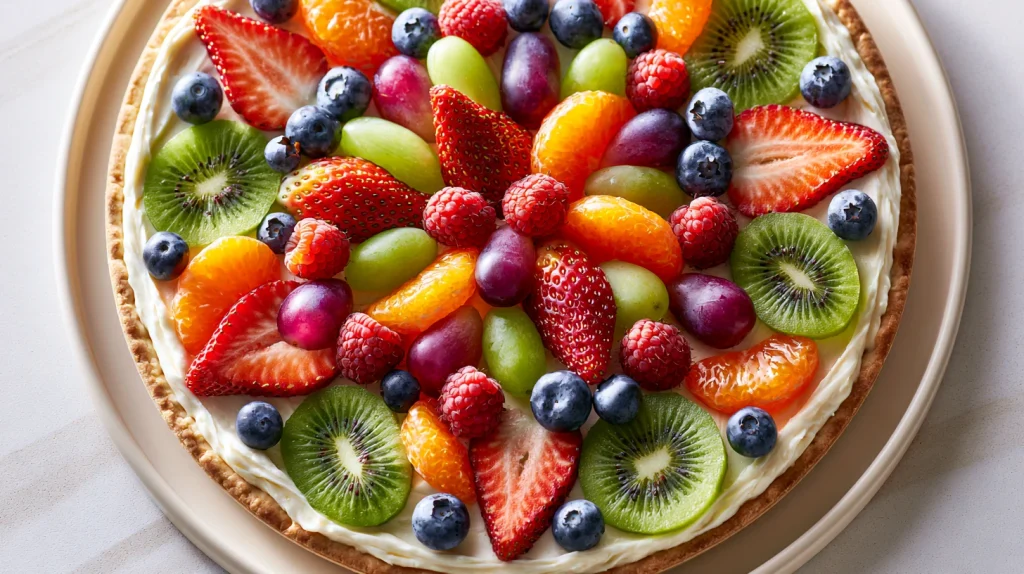 Fruit Pizza Recipe - Easy Fresh Fruit Summer Family Dessert 10 Fruit Pizza