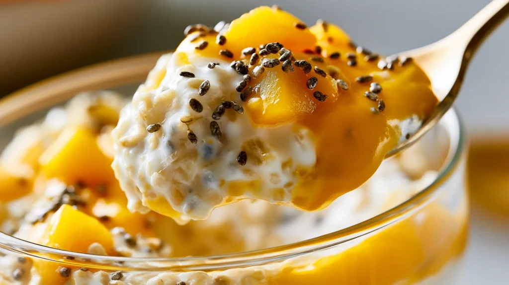 Mango Overnight Oats Recipe - Easy Healthy Breakfast 2 Mango Overnight Oats