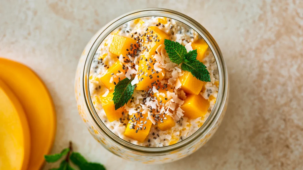 Mango Overnight Oats Recipe - Easy Healthy Breakfast 12 Mango Overnight Oats