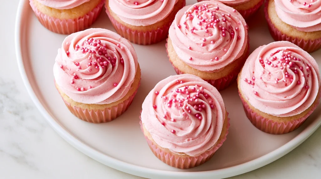 Pink Cupcake Recipe - Soft, Moist & Easy Homemade Cupcakes 11 Pink Cupcake