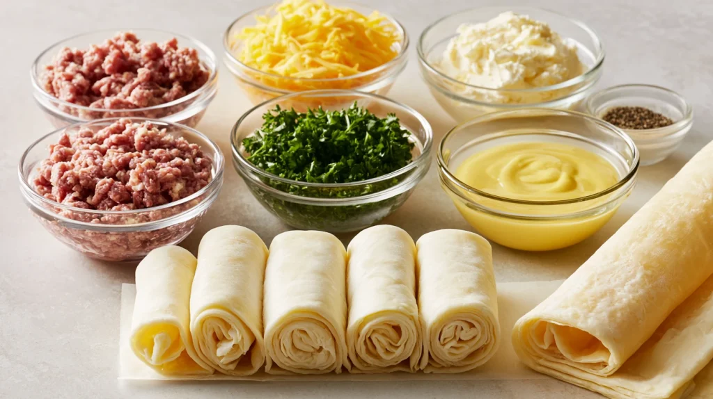 Sausage Pinwheels Recipe - Easy Flaky Party Appetizer 3 Sausage Pinwheels