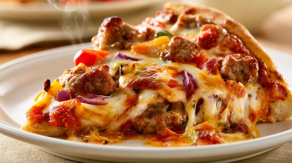 Sausage Pizza Recipe with Onion and Cheese - Easy Appetizer 10 Sausage Pizza