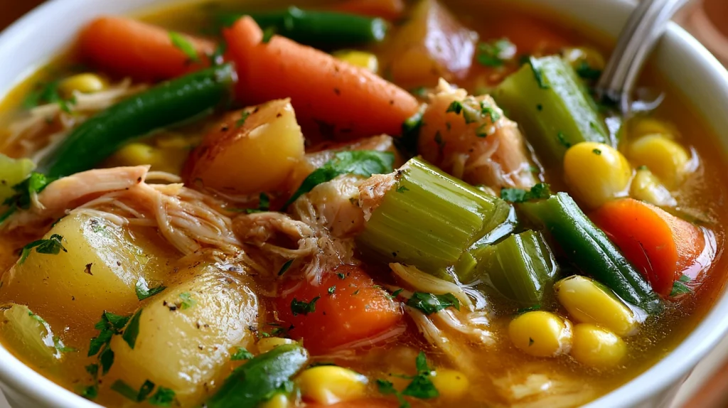Slow Cooker Chicken Vegetable Soup - Easy Healthy Soup Recipe 2 Slow Cooker Chicken Vegetable Soup