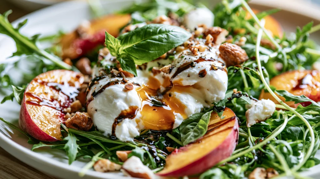 Special Peach Burrata Salad - Fresh Summer Recipe 2 Special Peach Burrata Salad