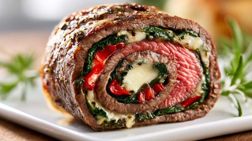 Steak Pinwheels Recipe - Easy Stuffed Flank Steak Appetizer 2 Steak Pinwheels