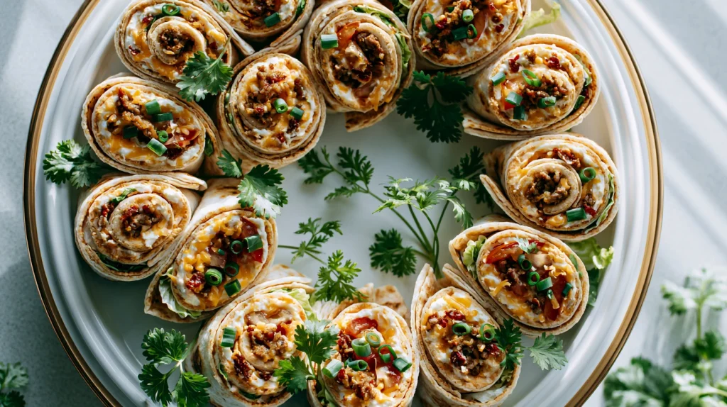 Taco Pinwheels Recipe - Easy Make Ahead Party Appetizer 12 Taco Pinwheels