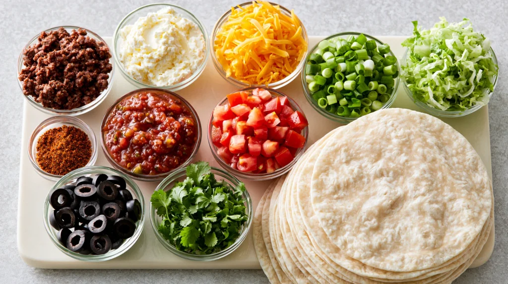 Taco Pinwheels Recipe - Easy Make Ahead Party Appetizer 3 Taco Pinwheels