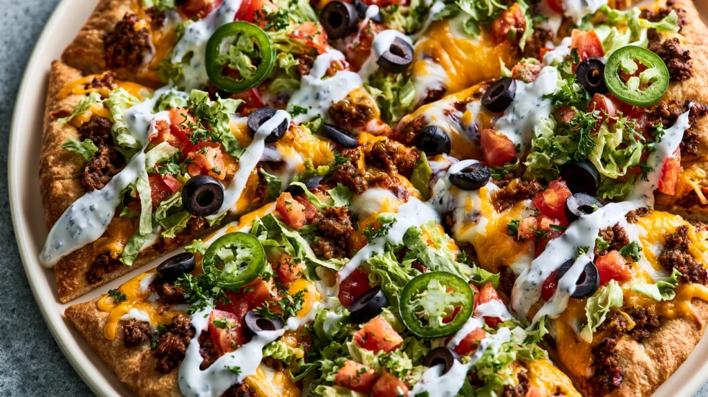 Taco Pizza - Easy & Flavorful Homemade Taco Pizza Recipe 8 Taco Pizza