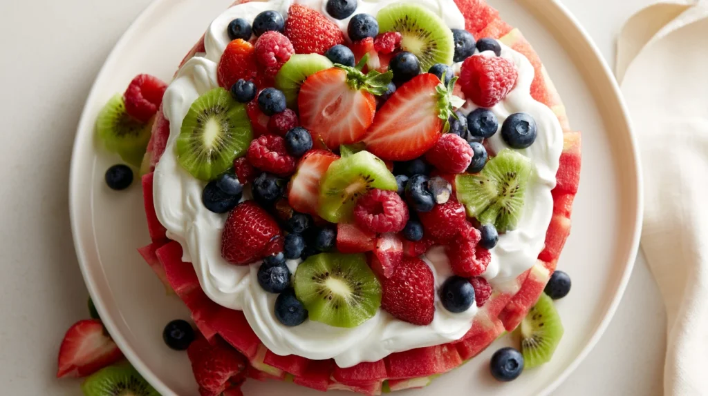 Watermelon Cake - Easy Fresh Fruit Celebration Cake 12 Watermelon Cake