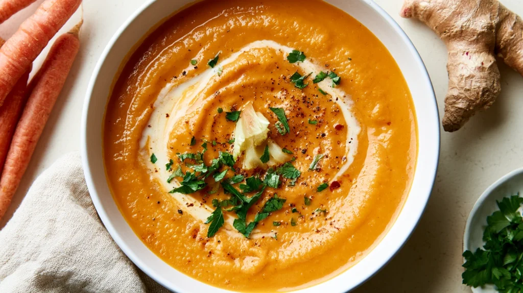 Creamy Carrot Ginger Soup - Easy Weeknight Special Recipe 9 Creamy Carrot Ginger Soup