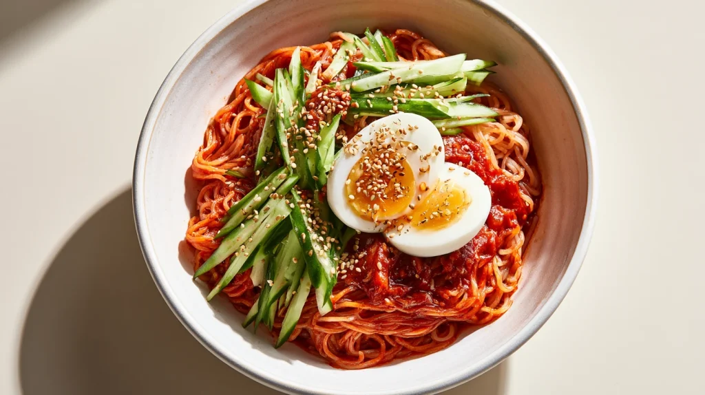 Bibim Guksu - Easy Korean Cold Spicy Noodles Recipe 9 Bibim Guksu