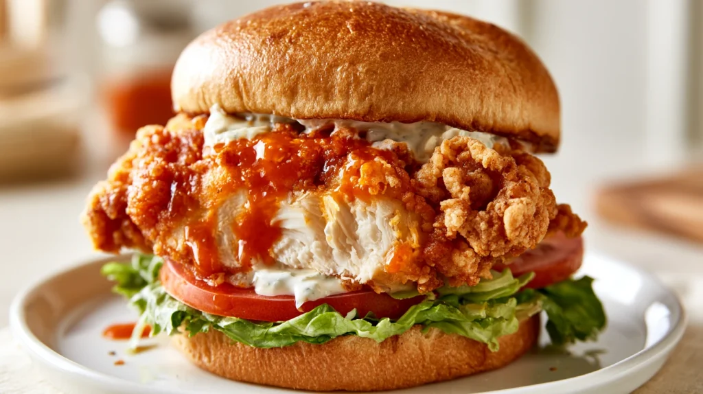 Buffalo Chicken Sandwich - Easy, Crispy & Spicy Recipe 2 Buffalo Chicken Sandwich