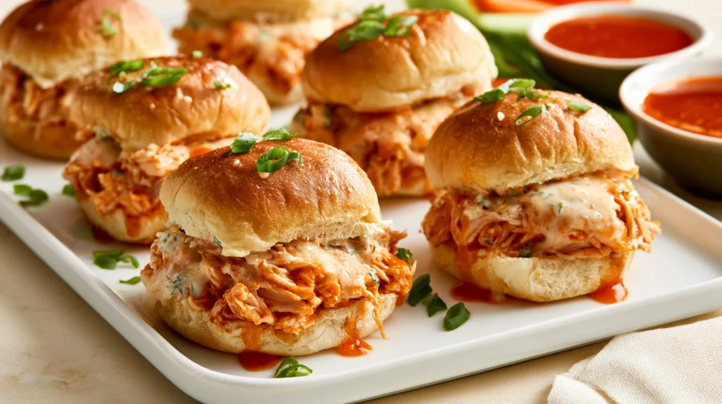 Buffalo Chicken Sliders Recipe - Easy & Cheesy Dinner Idea 11 Buffalo Chicken Sliders