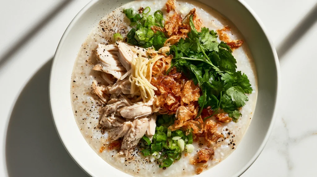 Chicken Congee Recipe - Easy Homemade Comfort Food 8 Chicken Congee