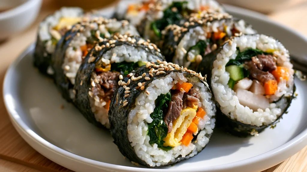 Kimbap Recipe - Easy Authentic Korean Rolls Dinner Special 8 Kimbap Recipe