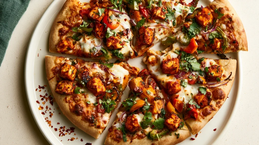 Best Paneer Tikka Pizza - Easy Homemade Pizza Recipe 9 Paneer Tikka Pizza