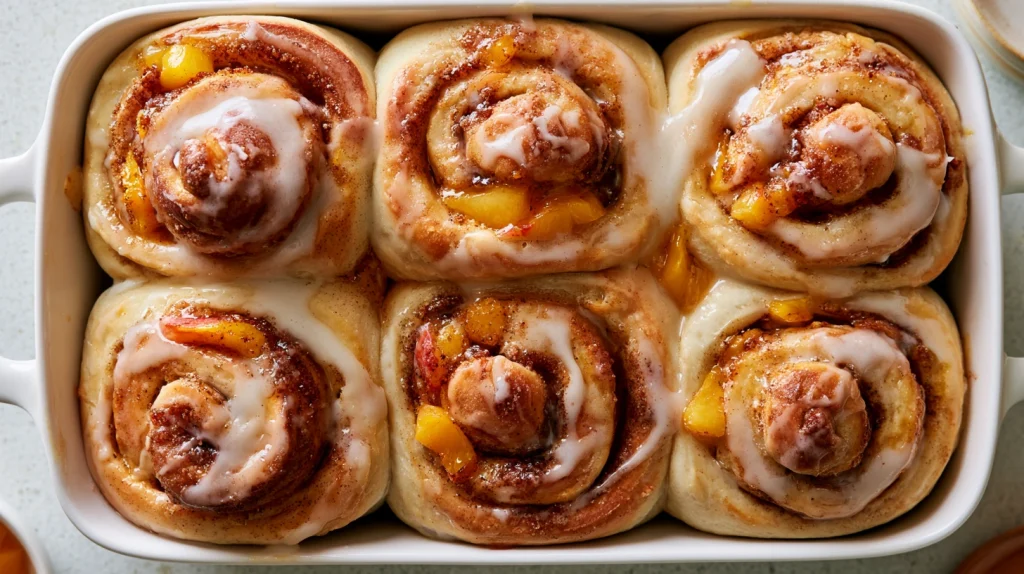Peach Cinnamon Rolls: Easy Homemade Recipe 2 peach cinnamon rolls 4