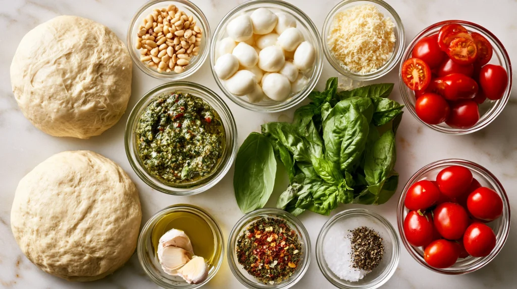 Fresh Pesto Pizza Recipe - Easy Homemade Basil Pesto Pizza 2 Pesto Pizza