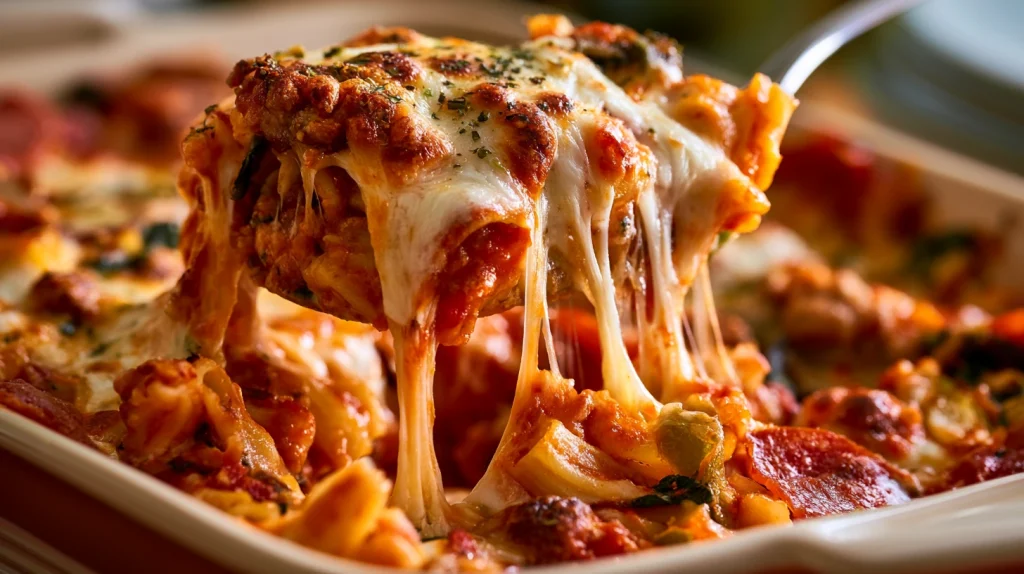Flavorful Pizza Casserole - Easy Cheesy Biscuit Pizza Bake 10 Pizza Casserole