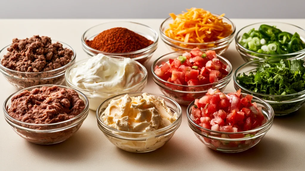 Taco Dip With Refried Beans | Easy Layered Dip 3 taco dip with refried beans