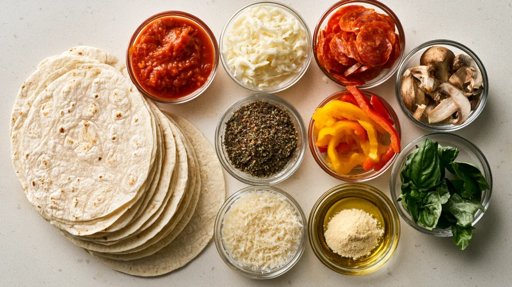 Tortilla Pizza - Easy Crispy Weeknight Pizza Dinner Recipe 2 Tortilla Pizza